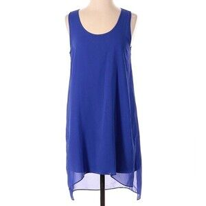 Catherine Malandrino blue sheer overlay dress size medium